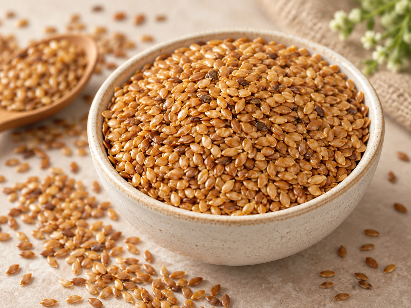 Brown flaxseed product visual