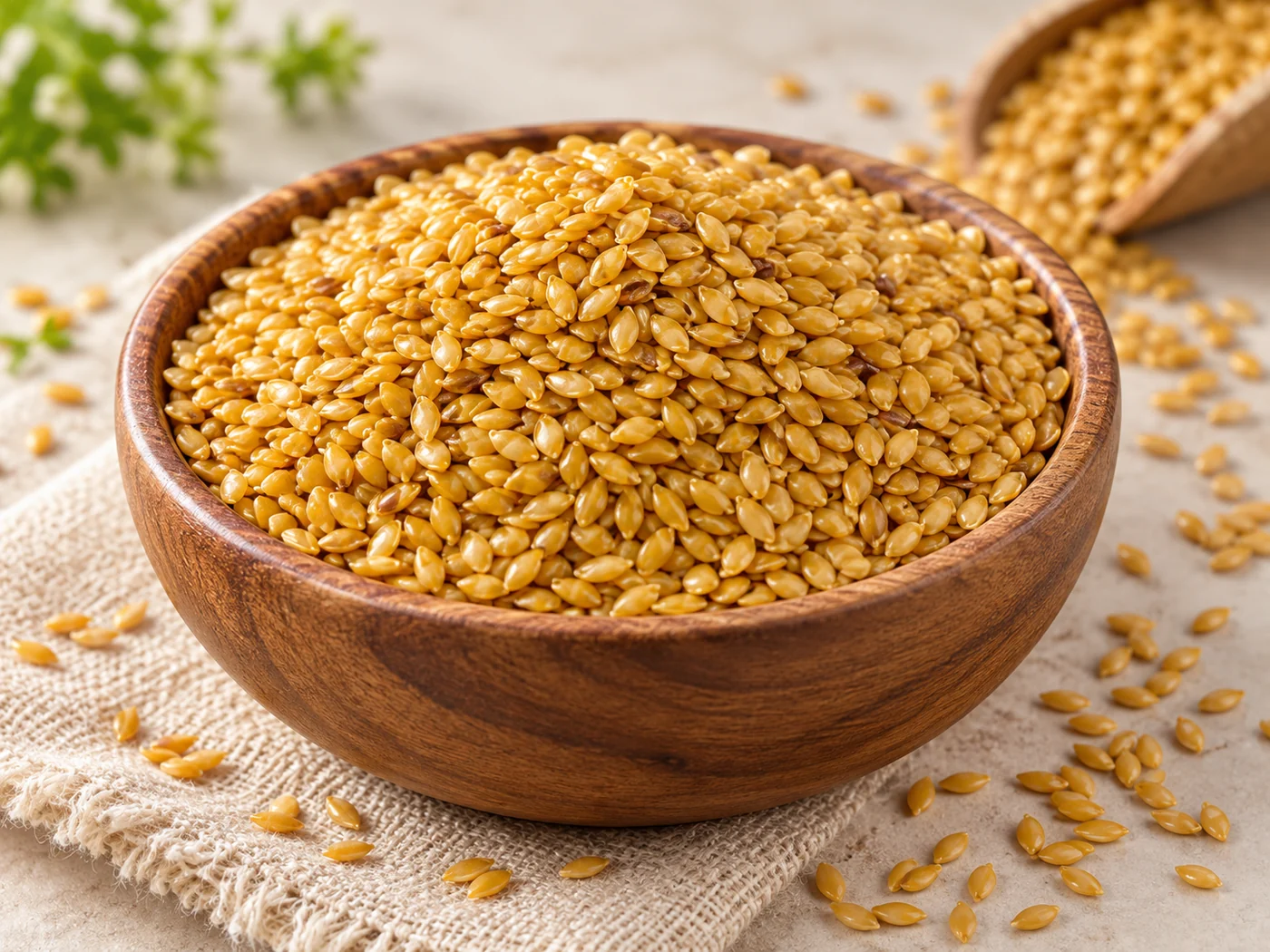 Golden flaxseed product visual